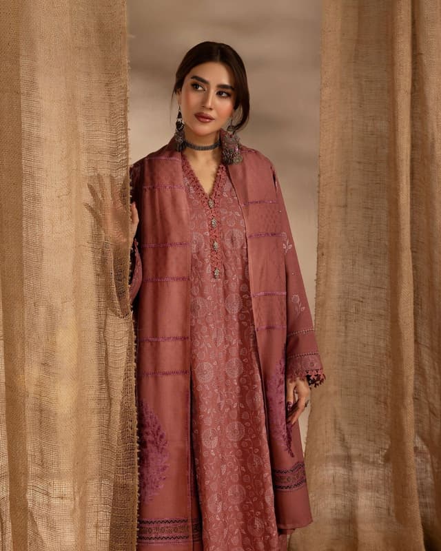 Dusty Rose Jacquard Winter 3-Piece Ensemble product image